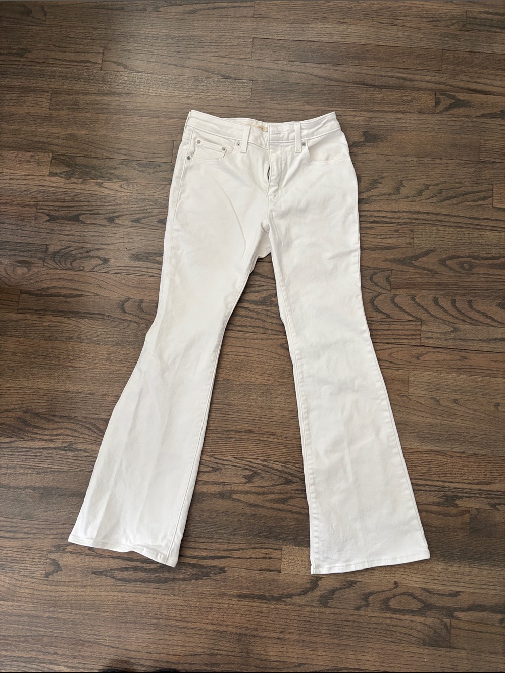 Levi's White Flare Jeans - Mid Rise Wide Leg